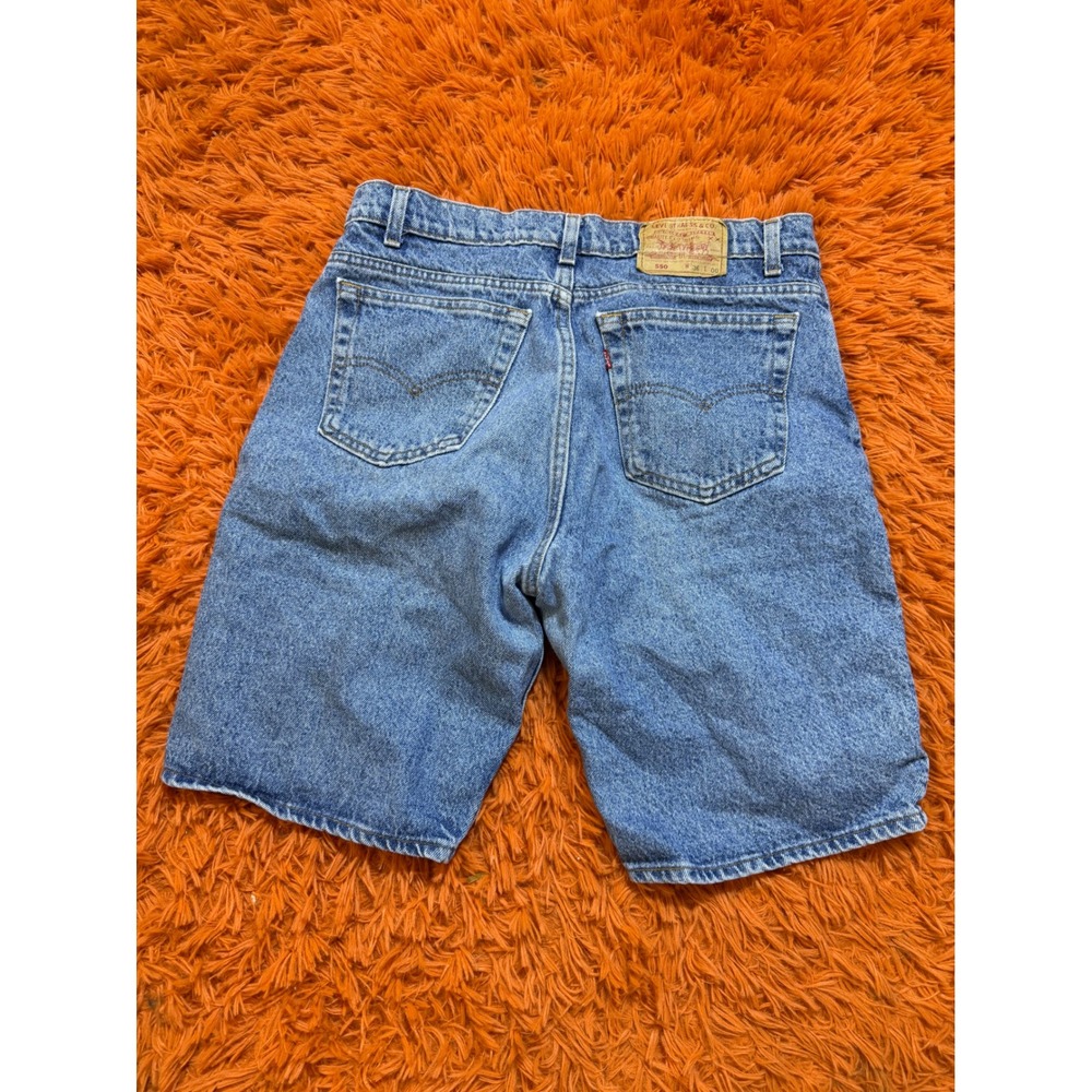 Vintage Levis 550 Relaxed Fit Denim Shorts Mens 36 Blue Made in USA 90s Cut Off